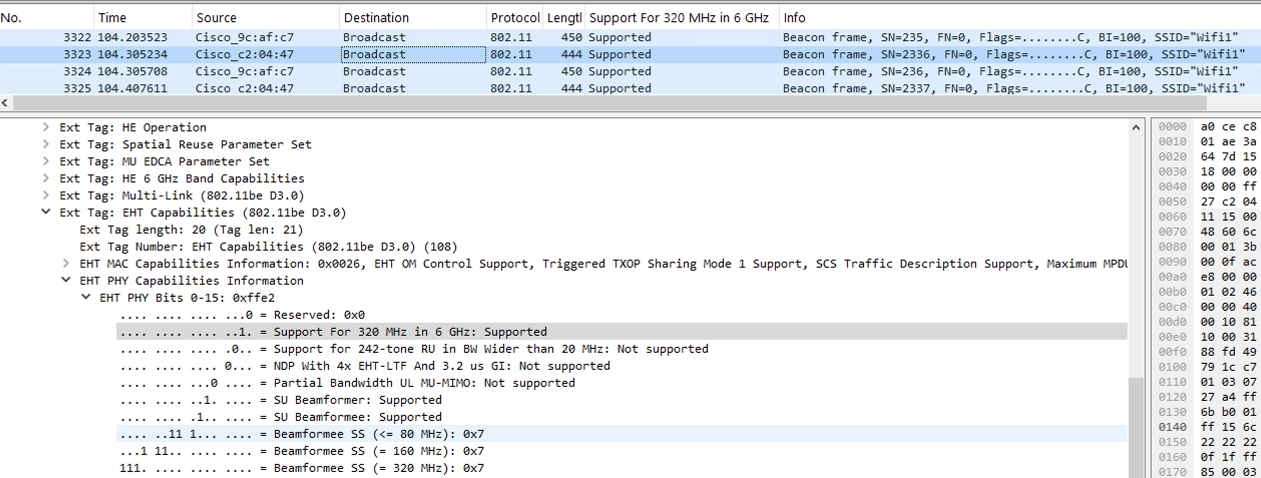 How to Troubleshoot 6 GHz 320 MHz cw client association?